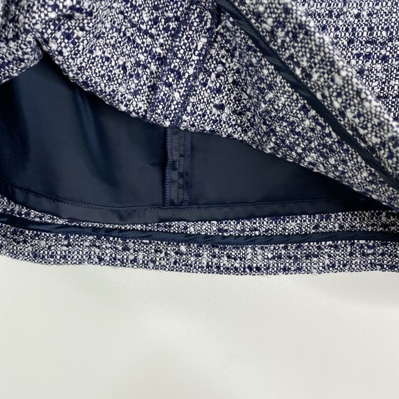 L.K. Bennett Astrala Navy Tweed Skirt Sz. 10 Classic Preppy - Picture 4 of 9